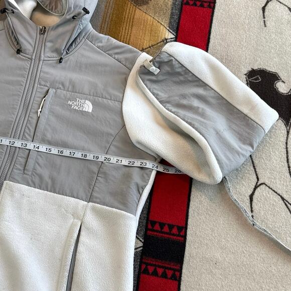 The North Face White Denali Fleece Hooded Full Zip Jacket Women's Size XL - Picture 10 of 12
